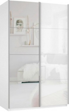 Шкаф 2-дверный с зеркалом и стеклом